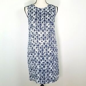 ST. TROPEZ Navy Blue & White 100% Linen Dress, 2